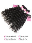 deep wave human hair 3 pcs bundles
