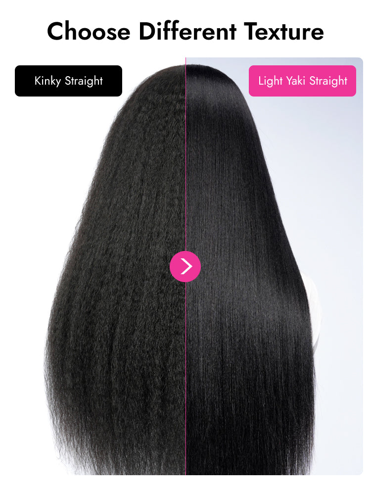 different texture for kinky straight and yaki straight