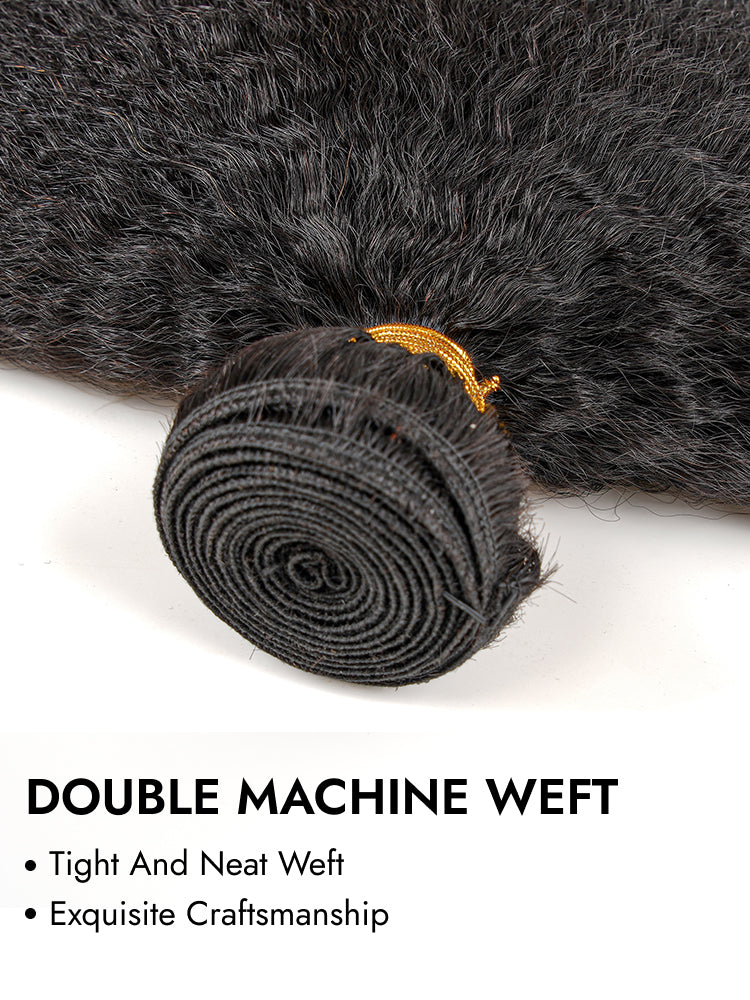 double weft kinky straight bundle