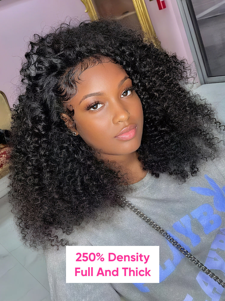 full 250 density short curly wig