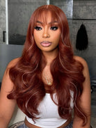 ginger brown body wave wig