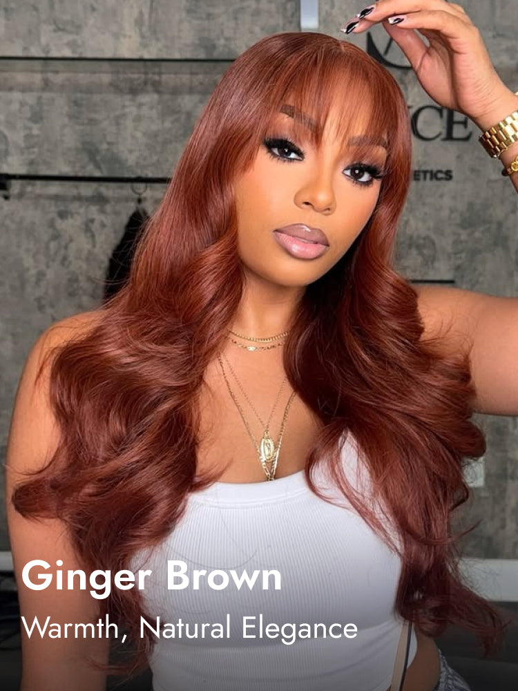 ginger brown human hair wig