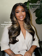 golden highlights on black hair