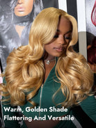 gorgeous honey blonde shade body wave wig