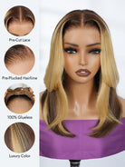 highlight bob glueless wig