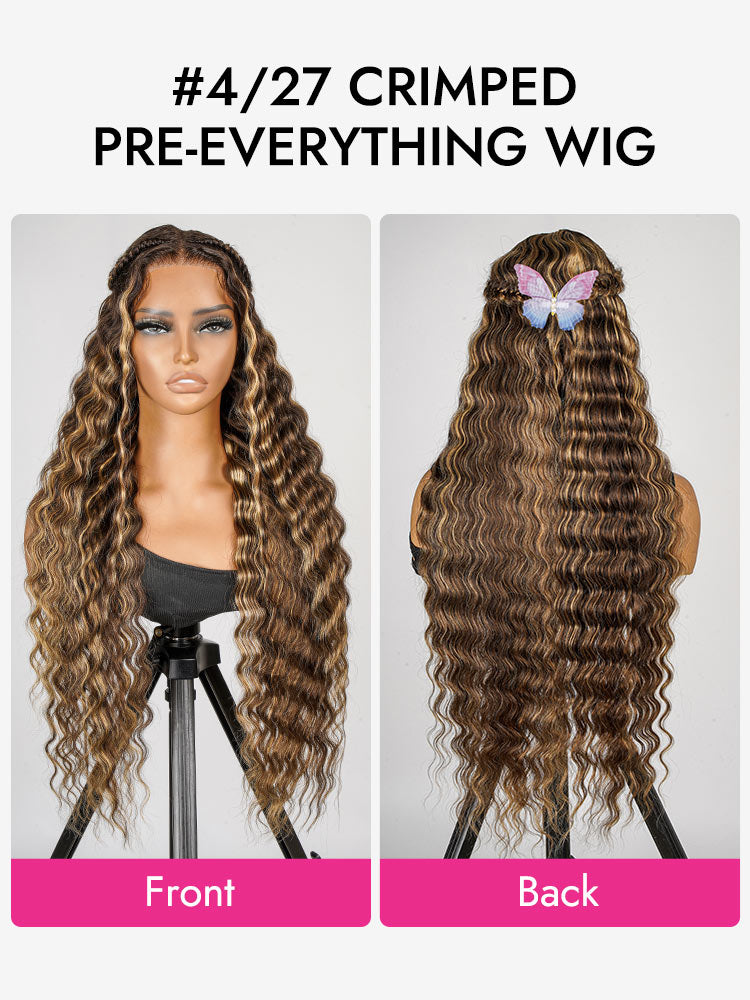 highlight crimp wavy hair