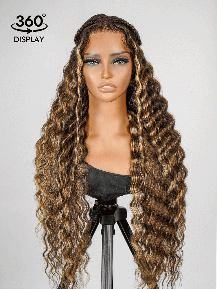 highlight crimp wavy wig