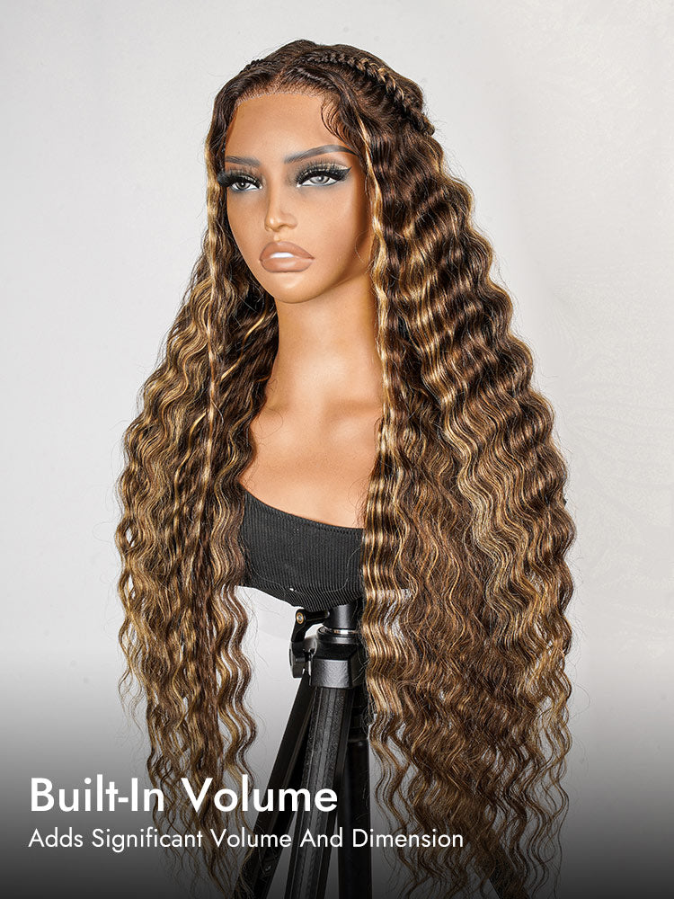 highlight crimped 13x4 wig