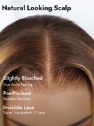 highlight glueless wig with natural looking scalp