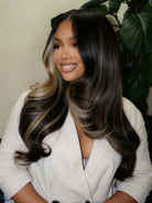 highlights on layered human hair