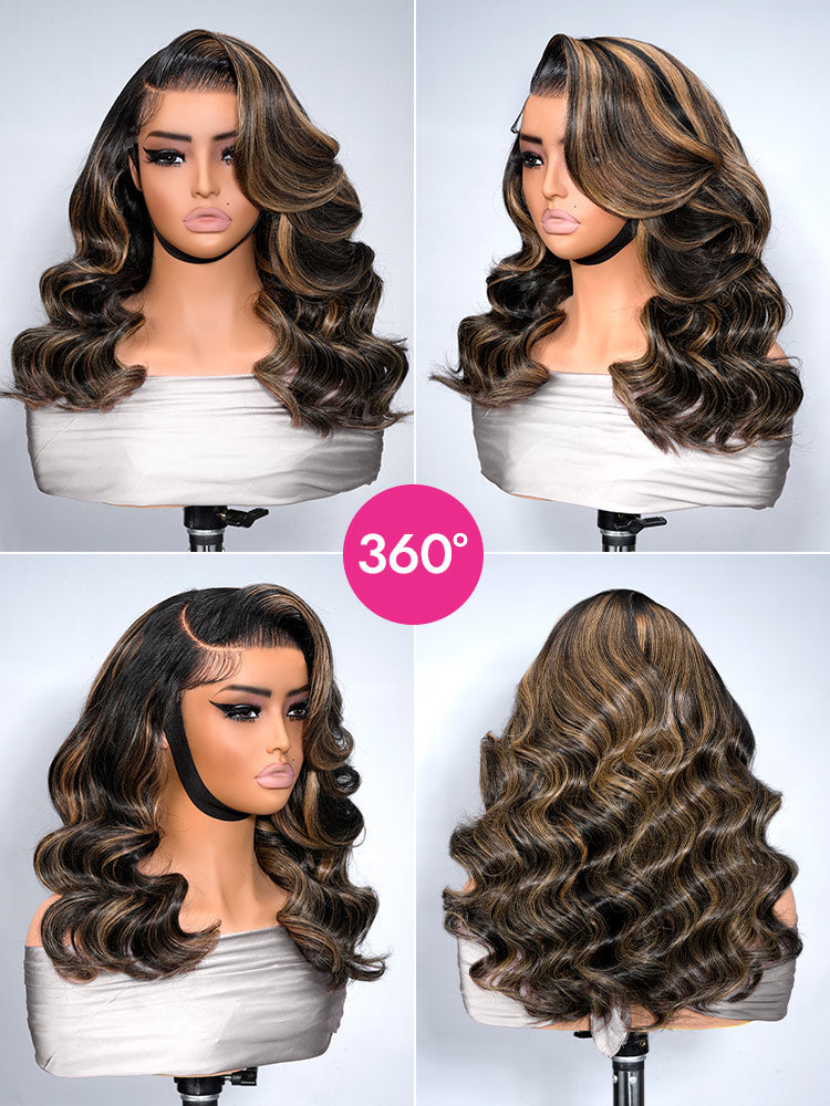 highlights on wavy hair