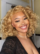 honey blonde curly wig
