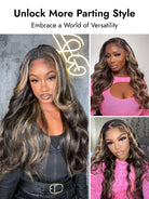 honey blonde highlight lace front wigs