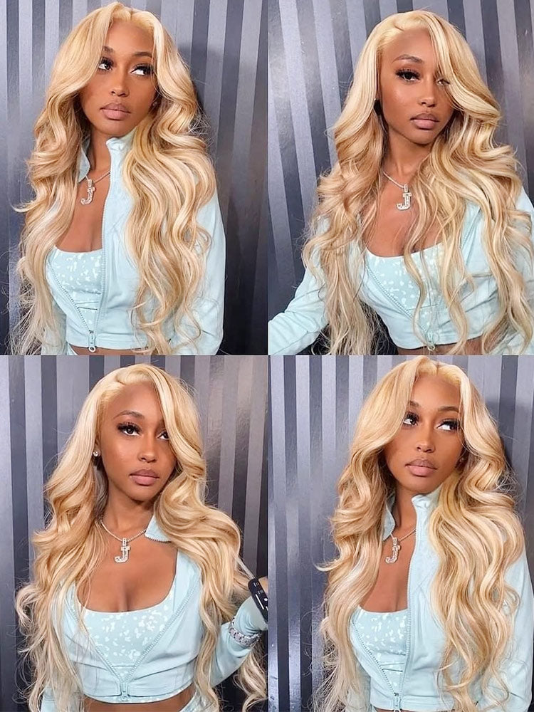 honey blonde highlights lace front wigs