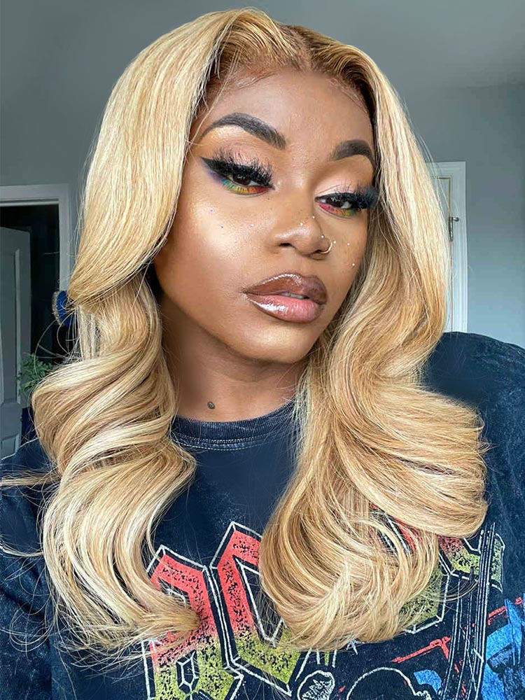 honey blonde highlights wig
