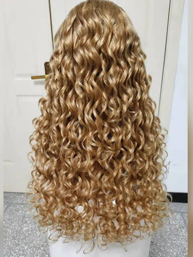 honey blonde loose curl wigs
