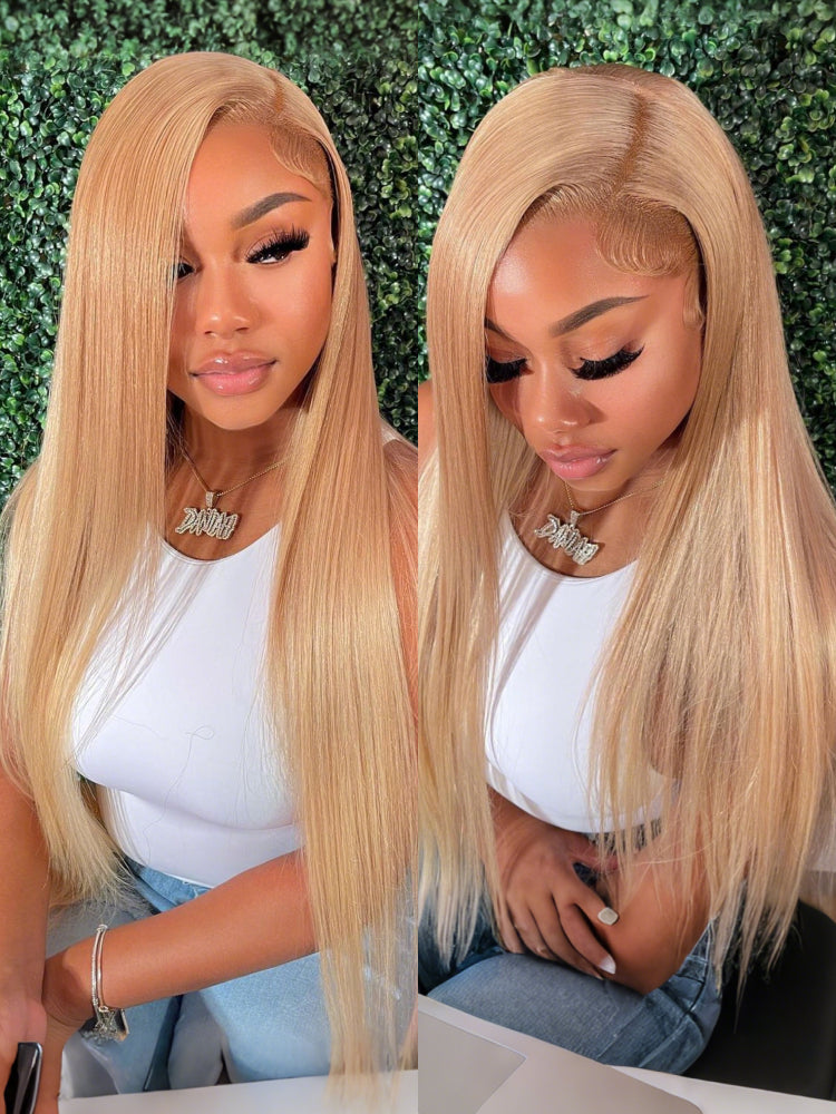 honey blonde straight wigs