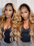 honey blonde wig with dark roots