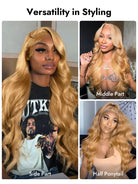 honey blonde wigs with styling