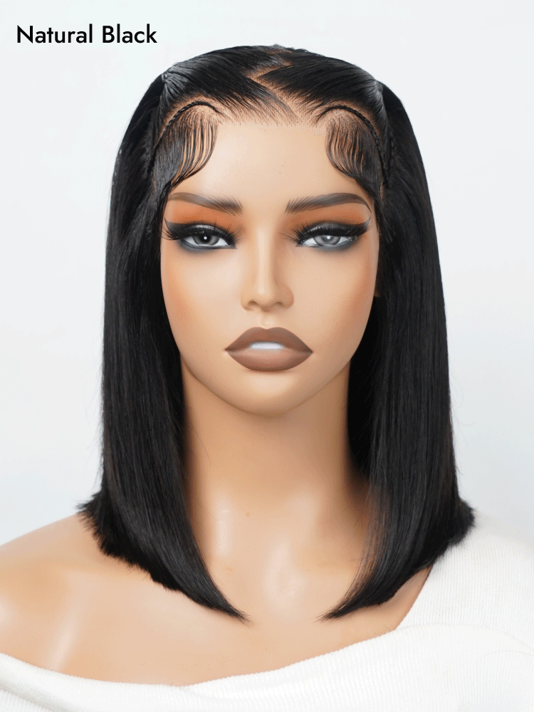human hair short braided wigs