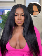 kinky straight U part wig