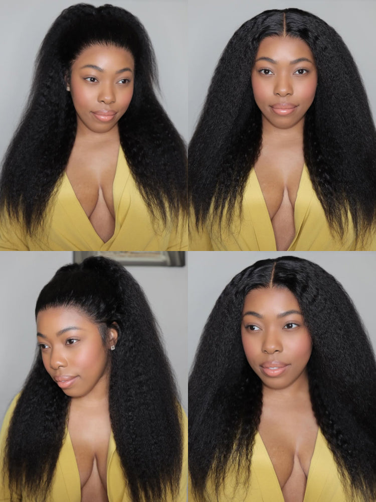 kinky straight frontal wig