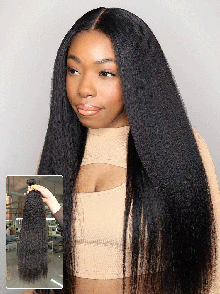 kinky straight hair bundles