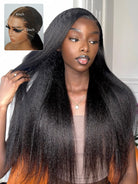 kinky straight wig with 13x4 HD lace frontal