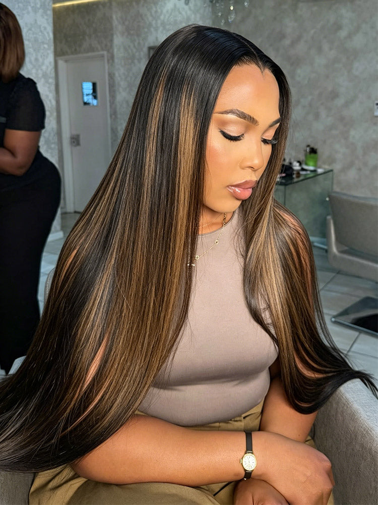 lagos hairline highlight brown wig