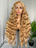 long honey blonde body wave wigs