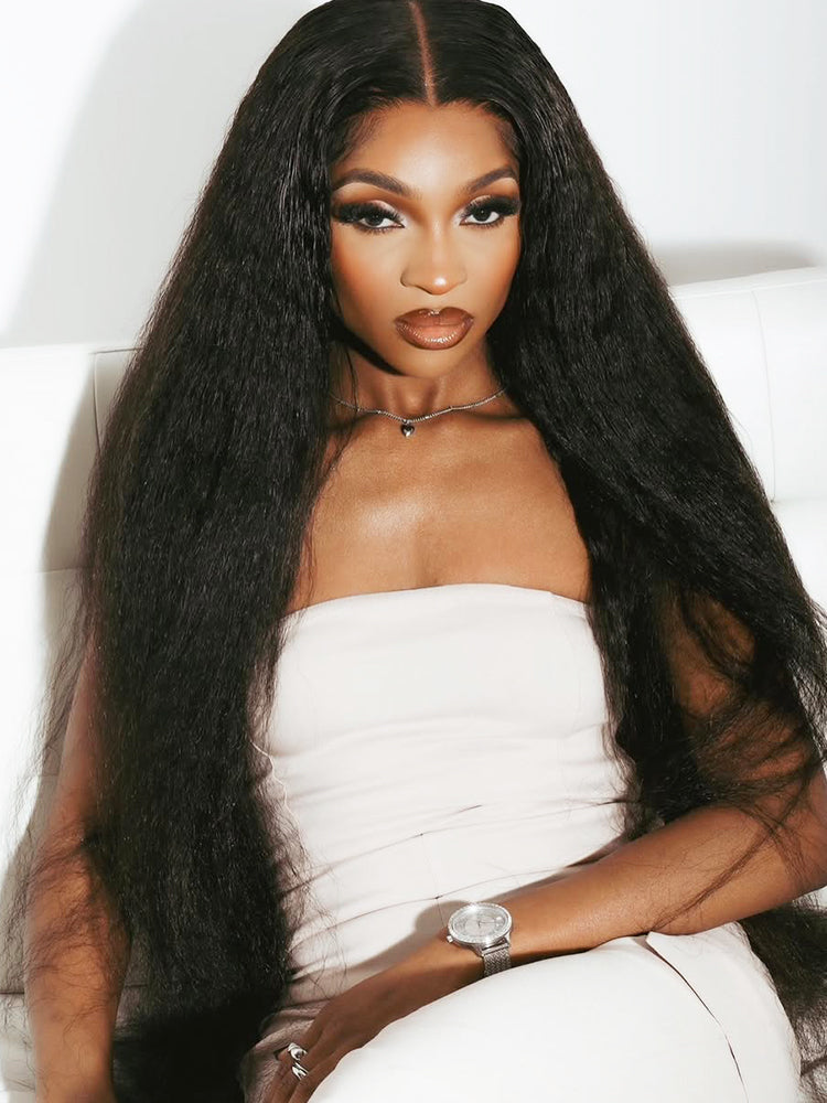 long kinky straight wig