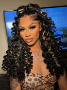 black wig blonde highlights