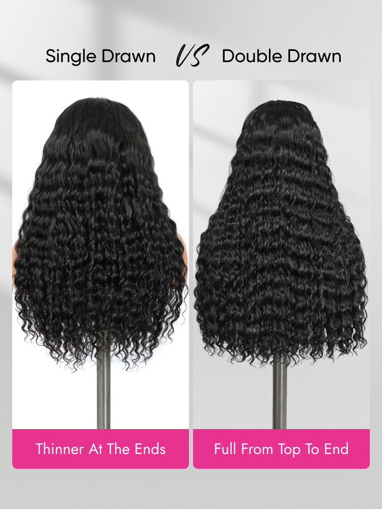 loose deep single drawn wig VS double drawn wig