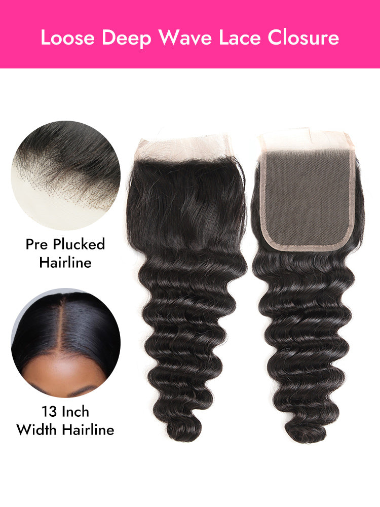 Loose Deep Wave Bundles With 6x6 Closure – Yolissa Hair
