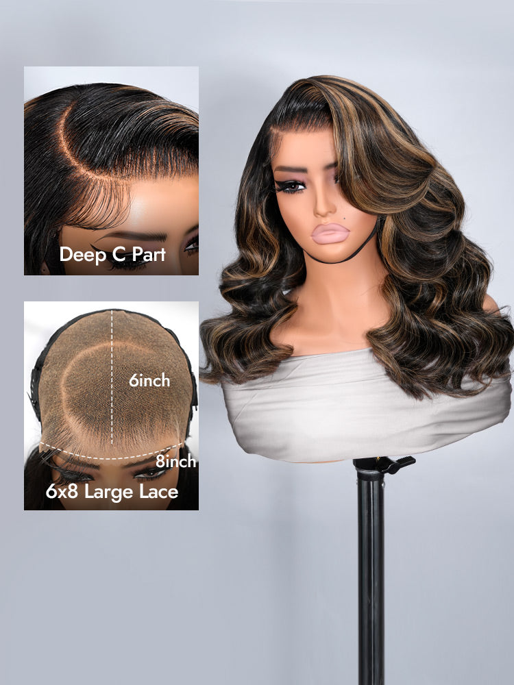 natural 6x8 lace closure highlight wig