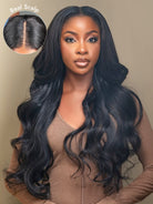 natural body wave V part wig