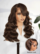 natural side part layered wig