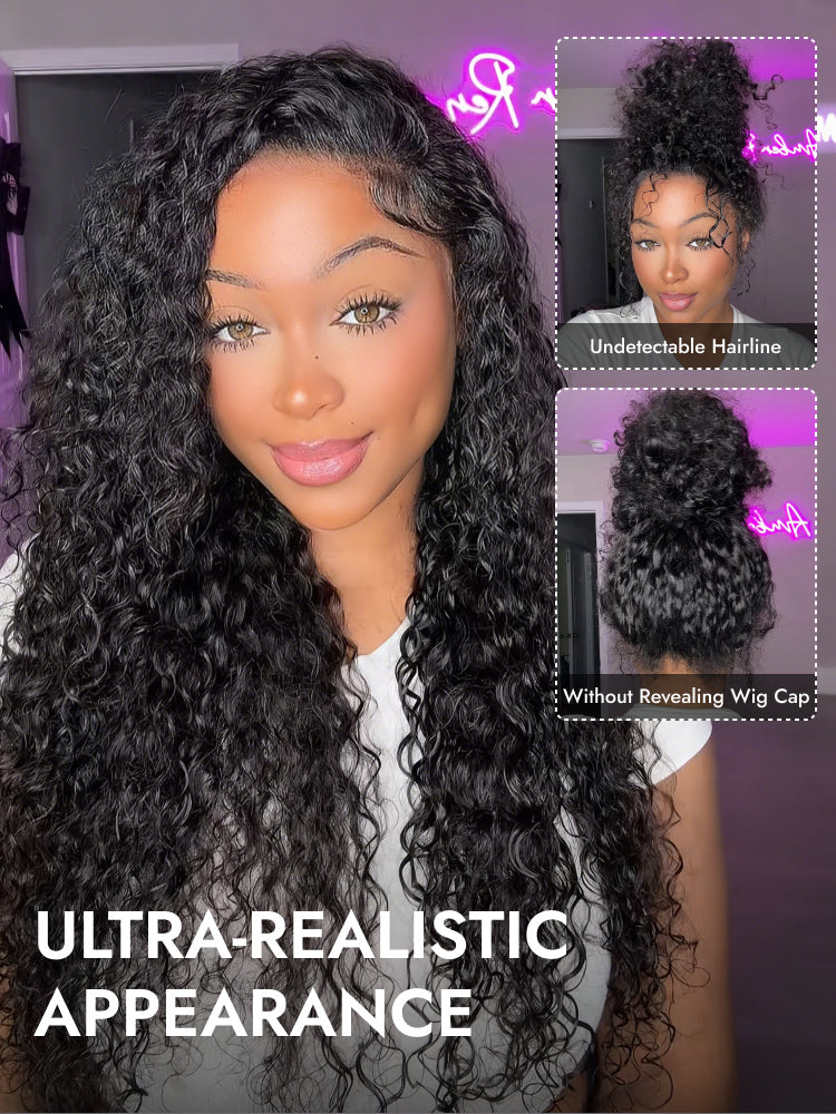 natural water wave full lace wig