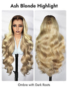 ombre ash blonde highlight wig