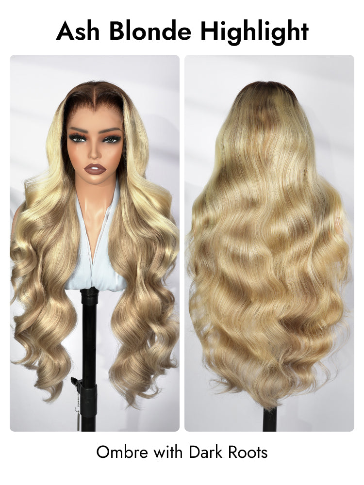 ombre ash blonde highlight wig