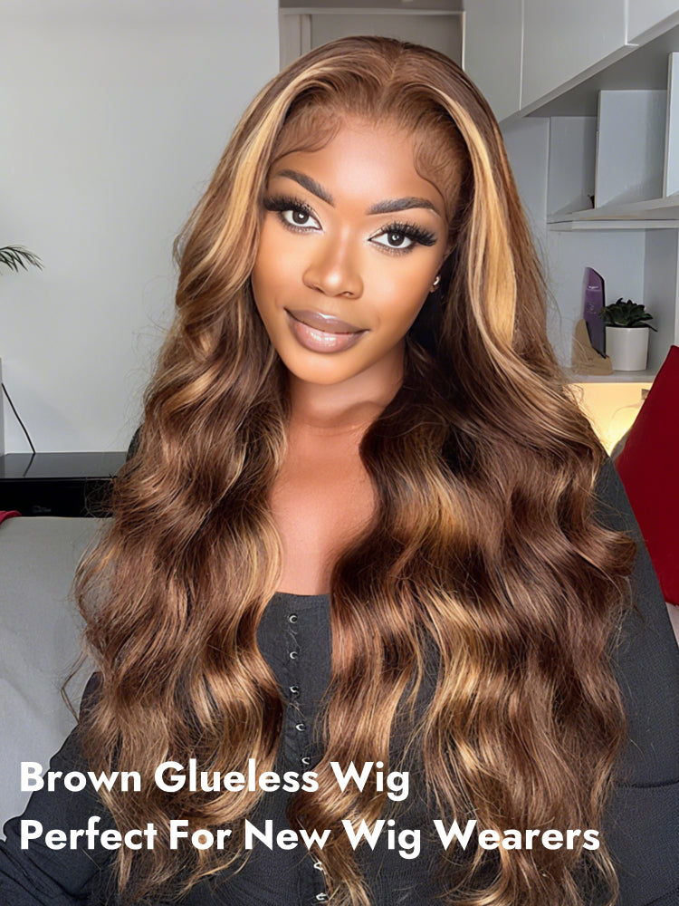 piano highlight body wave closure wig