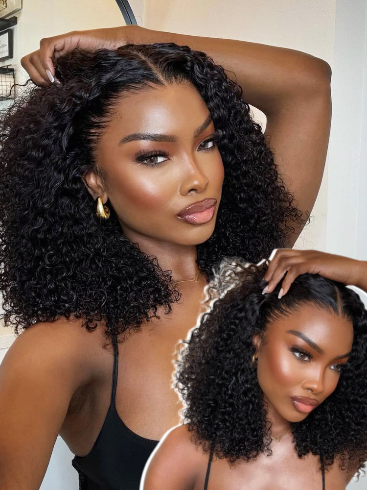pre plucked natural hairline curly wig