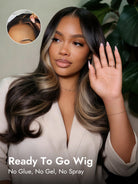 ready to wear glueless layered highlights wig