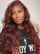 red brown body wave wig
