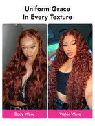 reddish brown wig with different texture