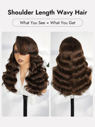 shoulder length wavy human hair wig