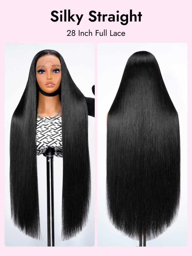 silky straight long full lace wigs