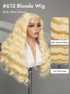 soft body wave blonde double drawn wig
