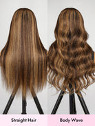straight and body wave highlight wig