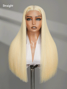 straight blonde double drawn wig